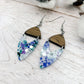 Blue Floral Tear Drop Dangles