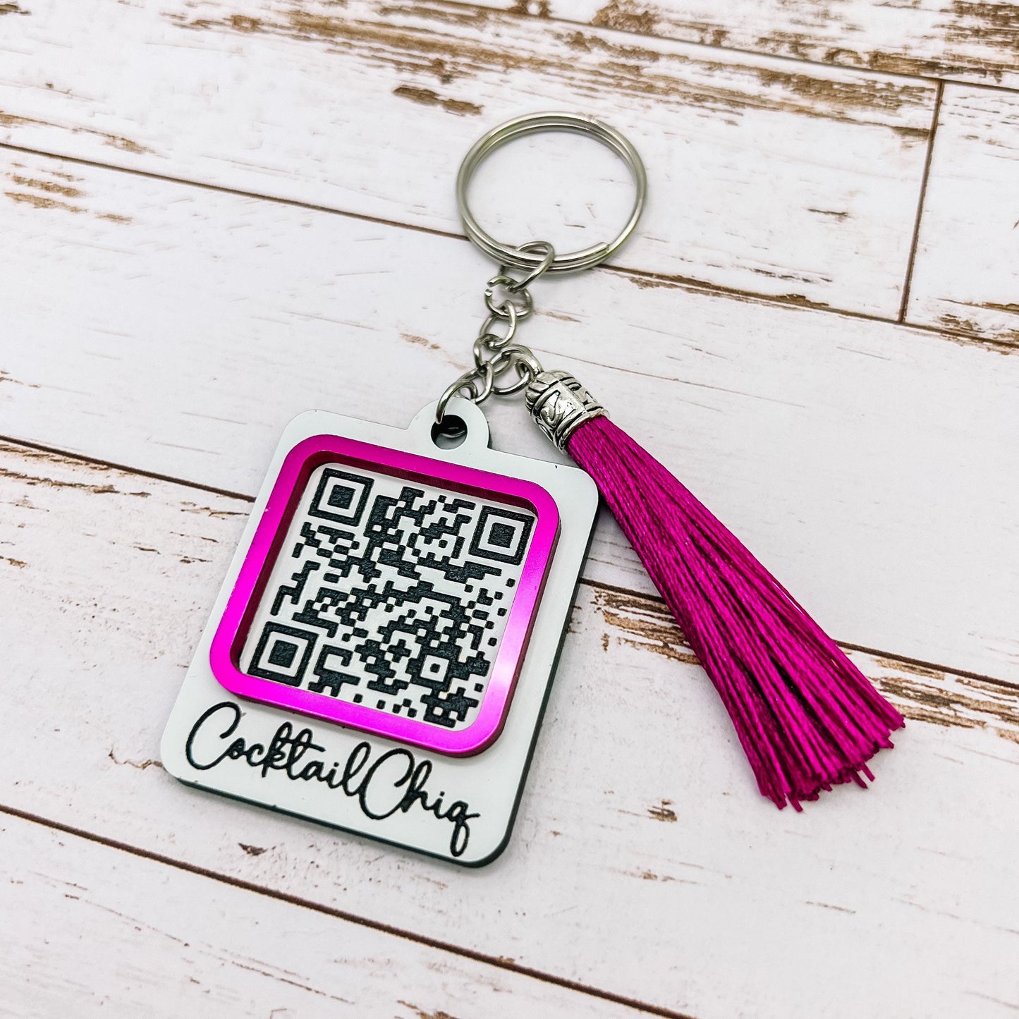 QR Code Personalized Keychain