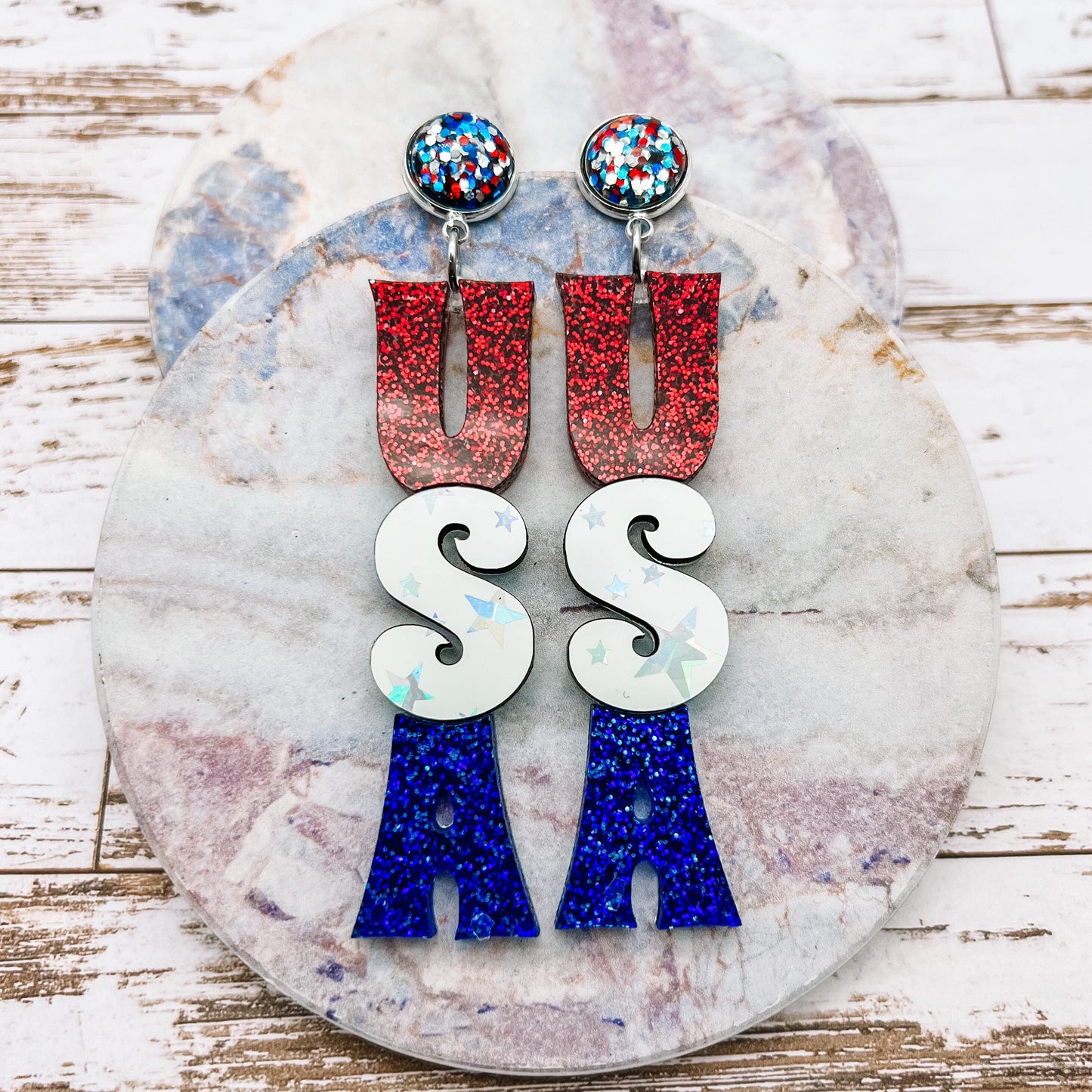 Patriotic USA Dangles