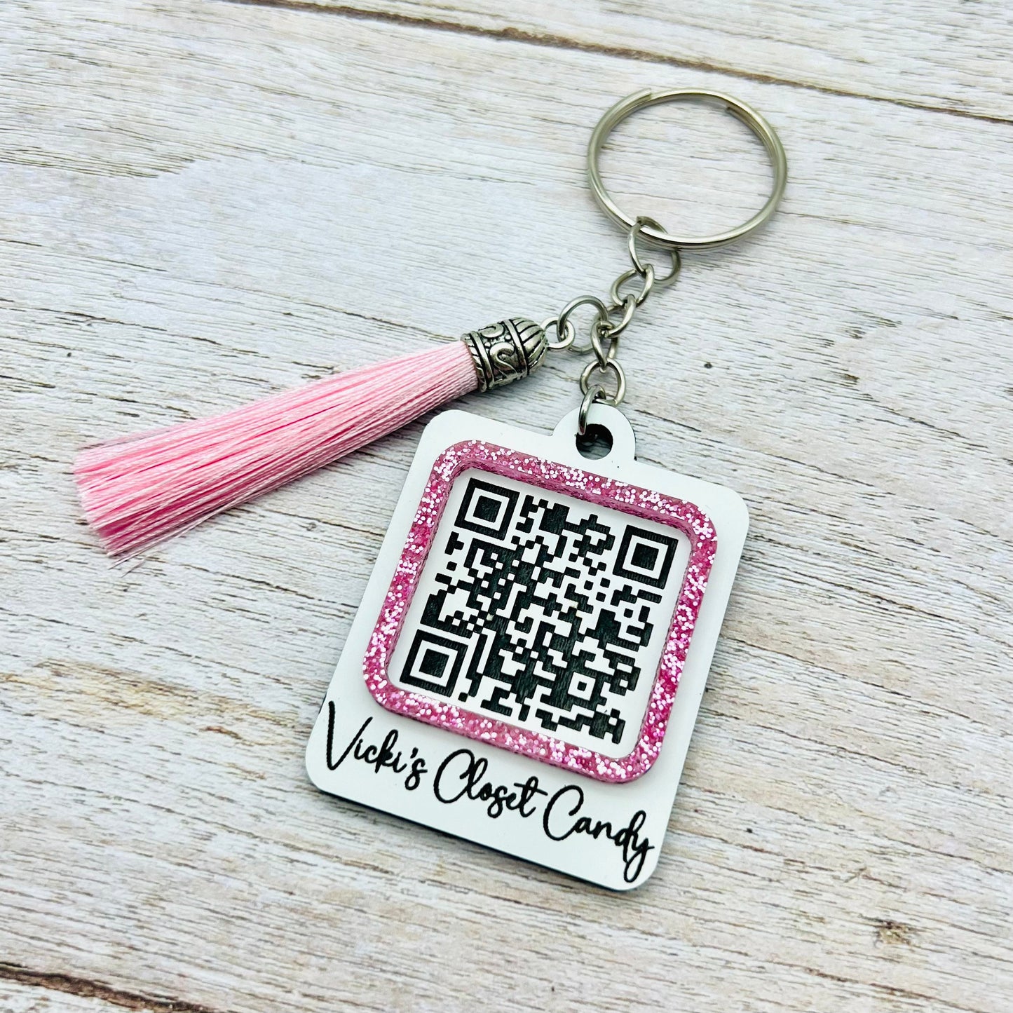 QR Code Personalized Keychain