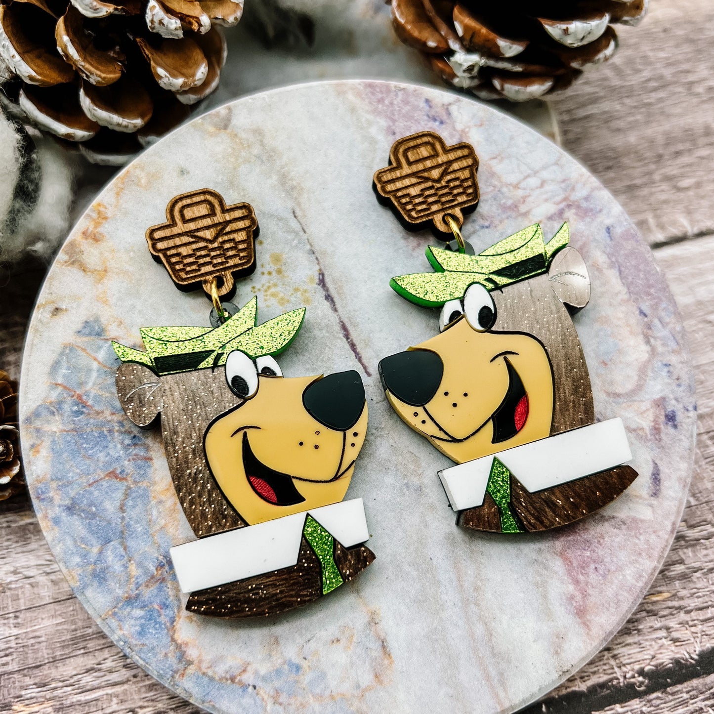 Picnic Basket Bear Earrings