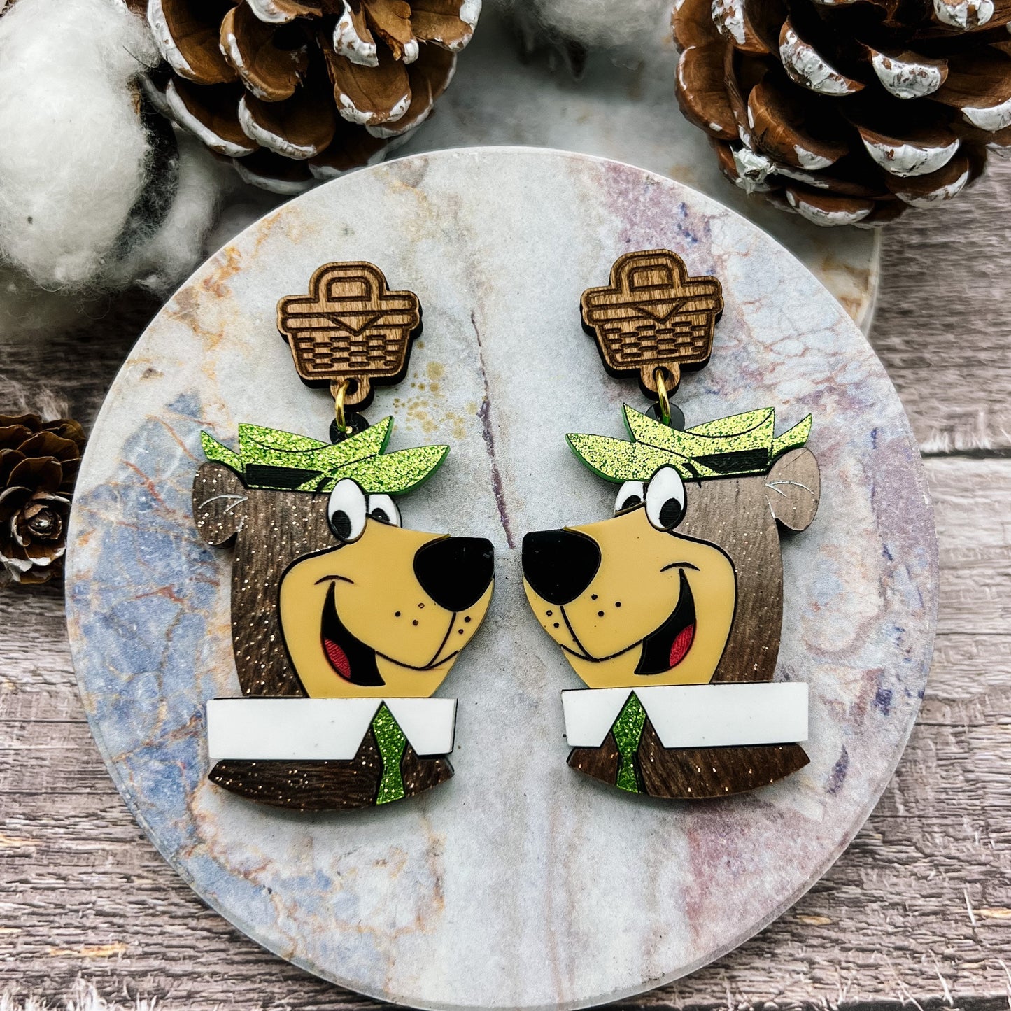 Picnic Basket Bear Earrings