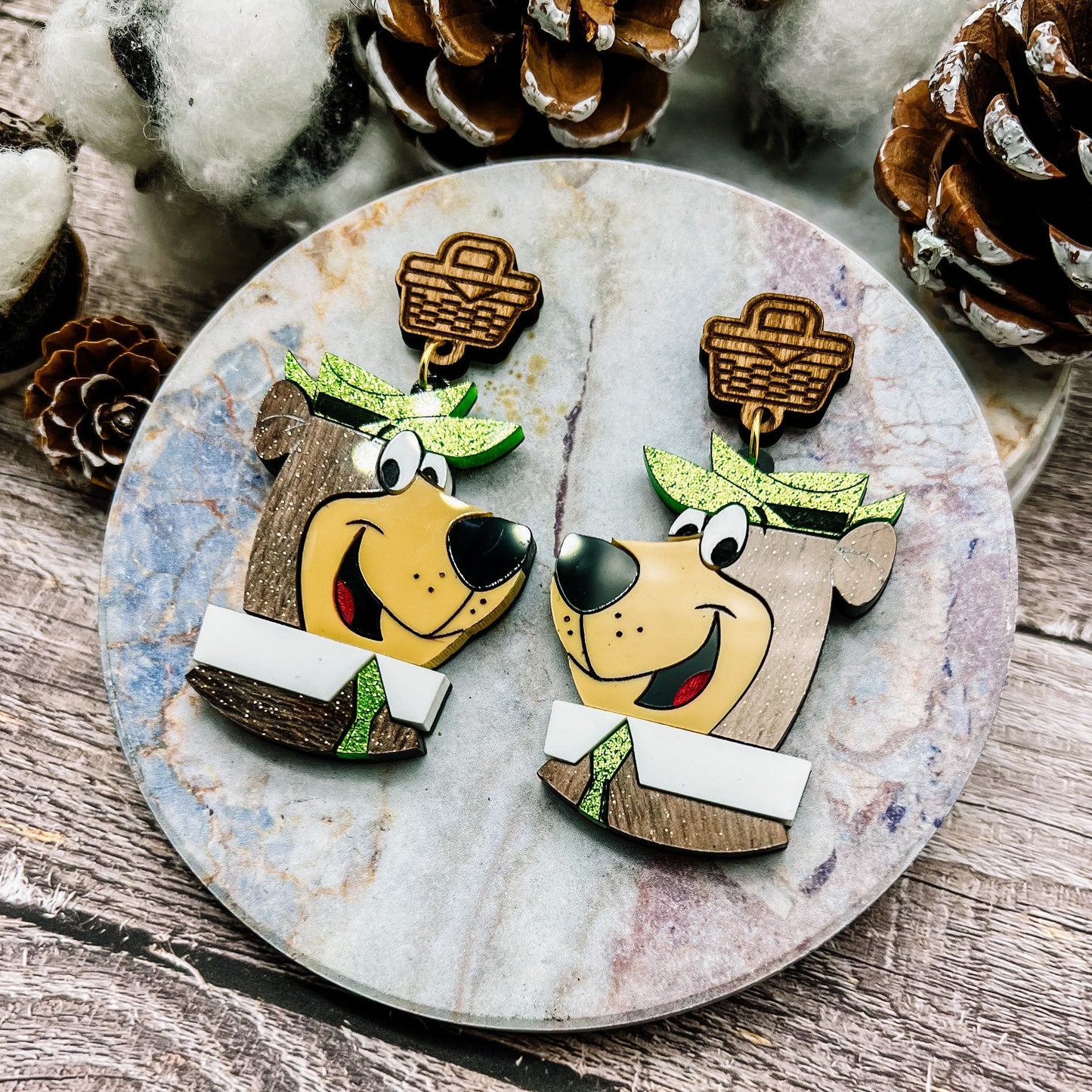 Picnic Basket Bear Earrings