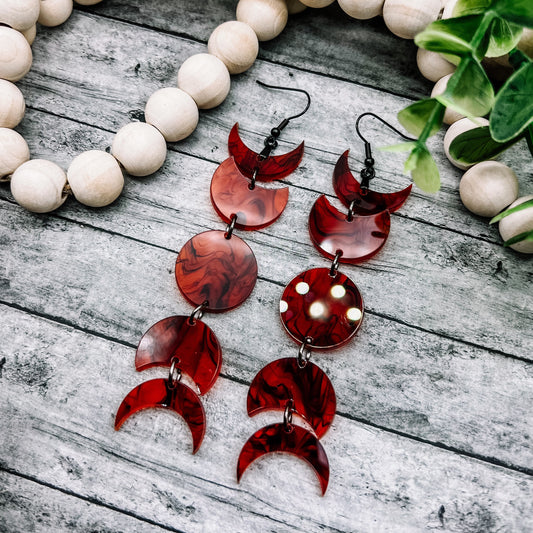 Blood Orange Moon Phases Dangles