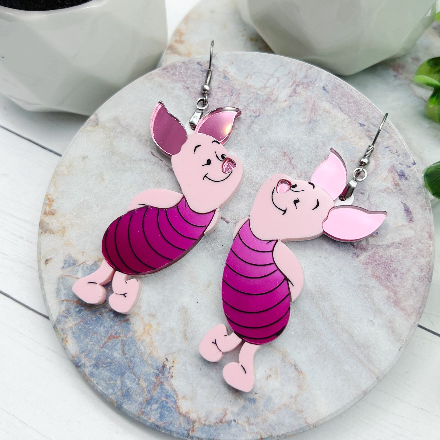 Pink Piggy Dangles