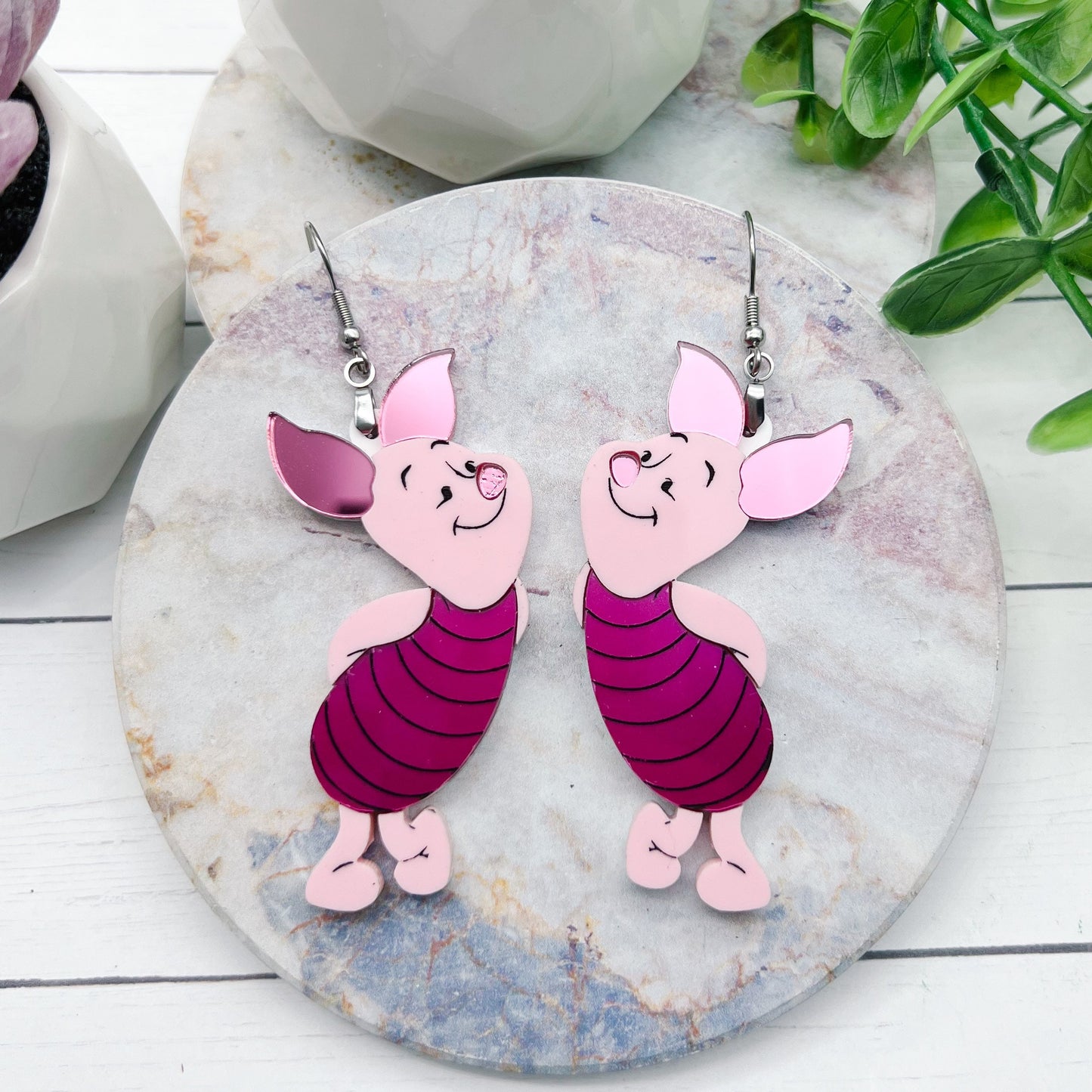 Pink Piggy Dangles