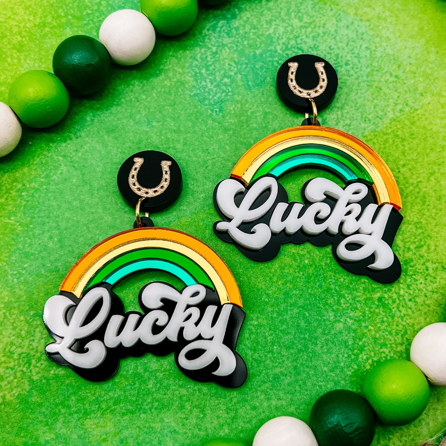 Retro Lucky Rainbow Dangles