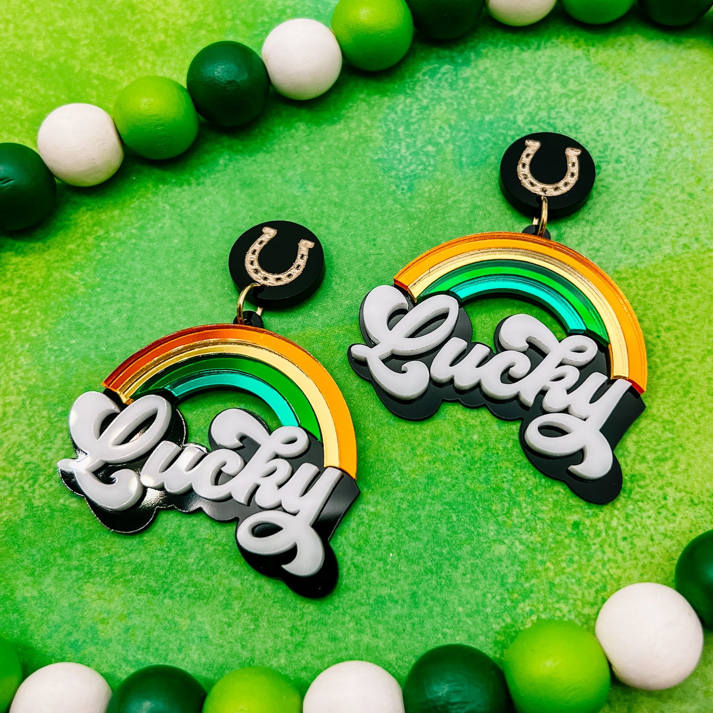 Retro Lucky Rainbow Dangles