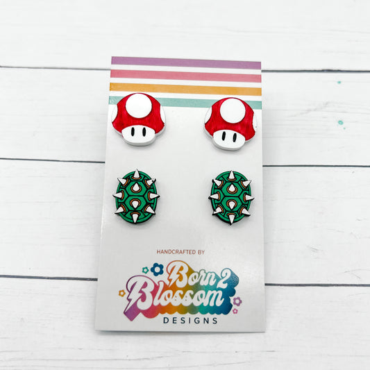 Super Mario Stud Earring Set