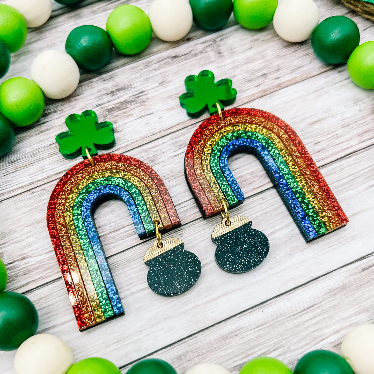 Pot of Gold Rainbow Dangles