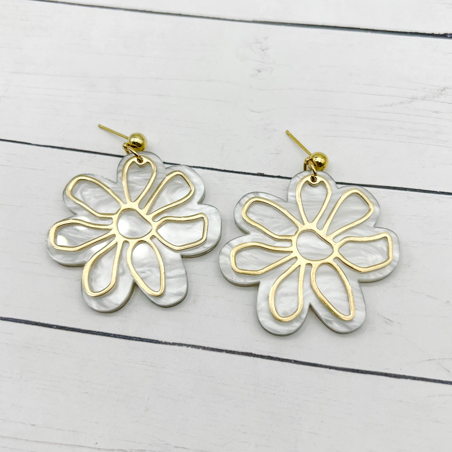 Daisy Brass Charm Dangles