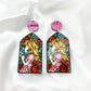 Peach Stained Glass Window Dangles