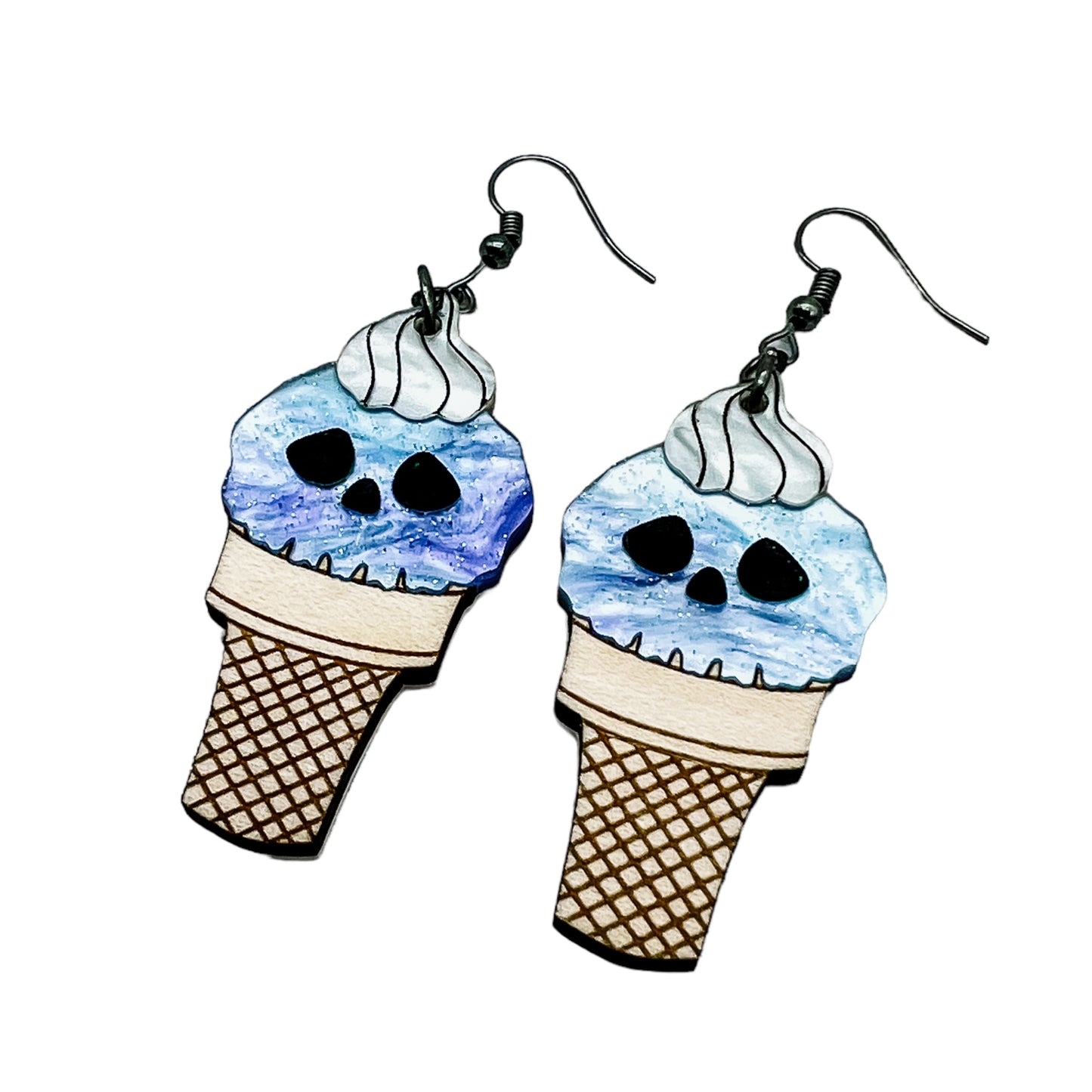 Skull Ice Cream Cone Dangles