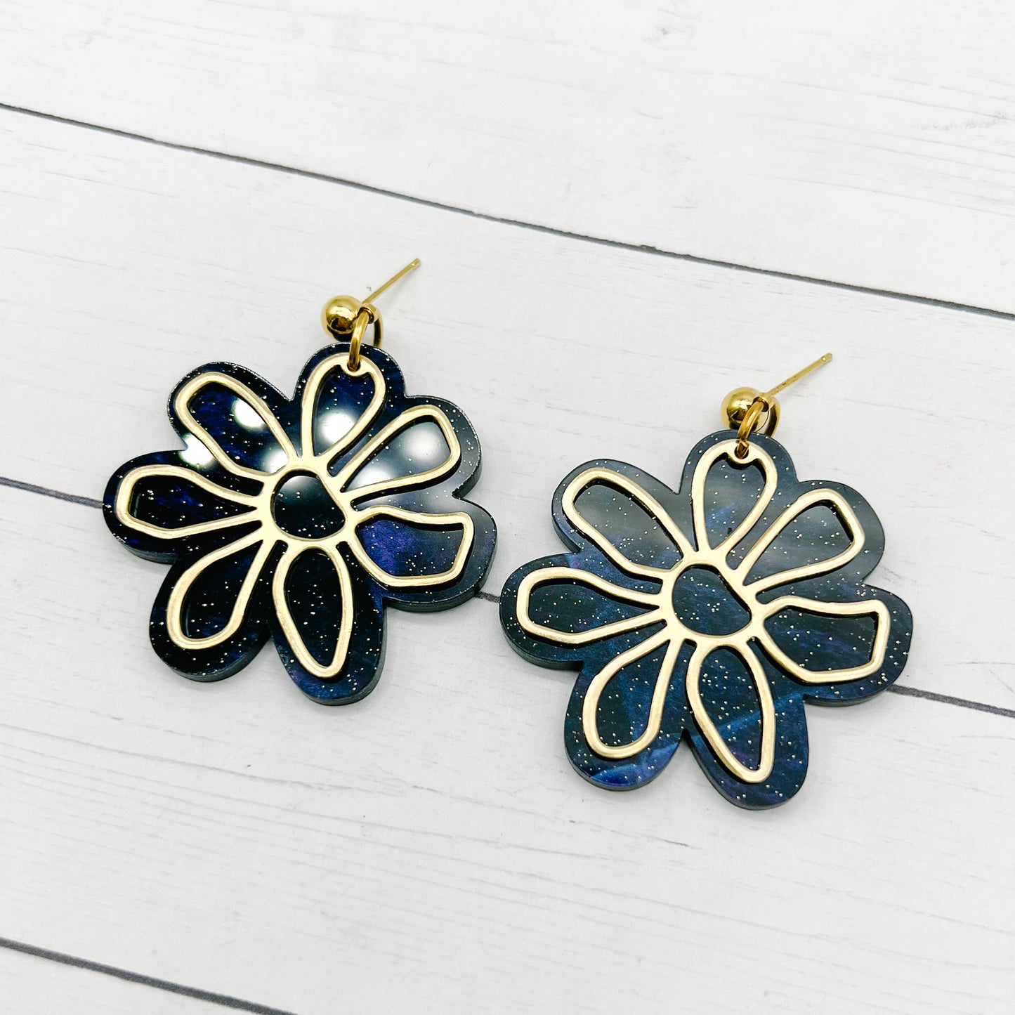 Daisy Brass Charm Dangles