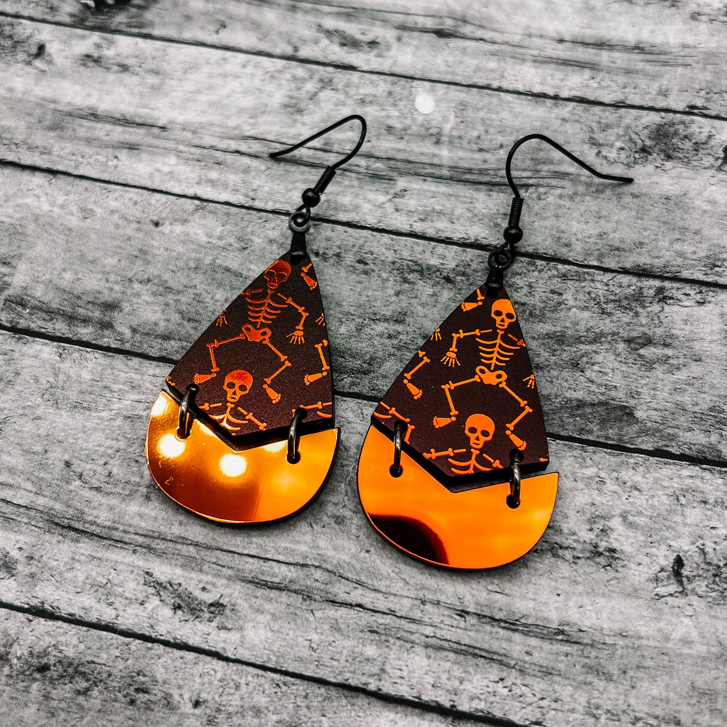 Color Shifting Skeleton Teardrop Dangles