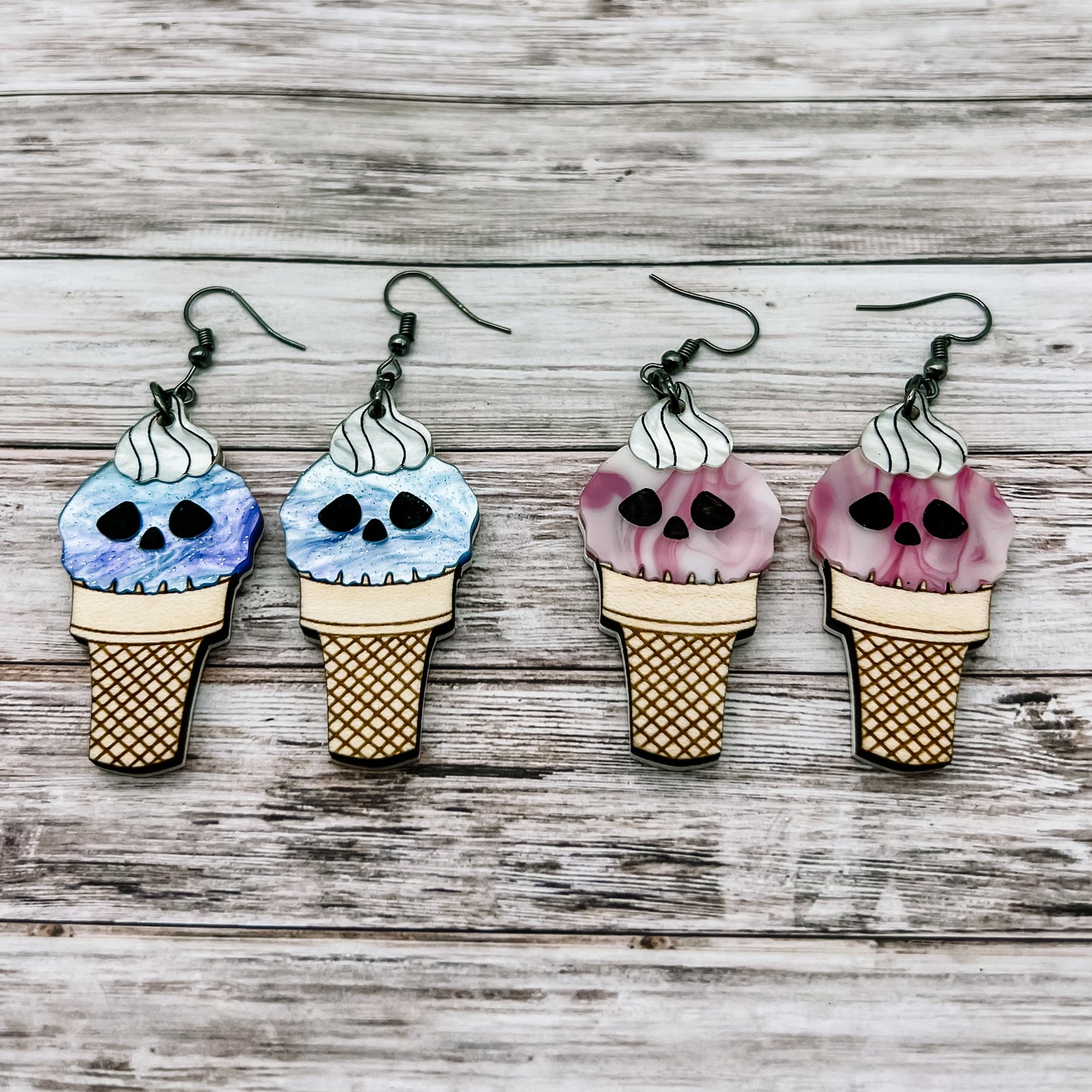 Skull Ice Cream Cone Dangles