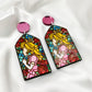 Peach Stained Glass Window Dangles