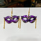 Mardi Gras Purple Mask Dangles