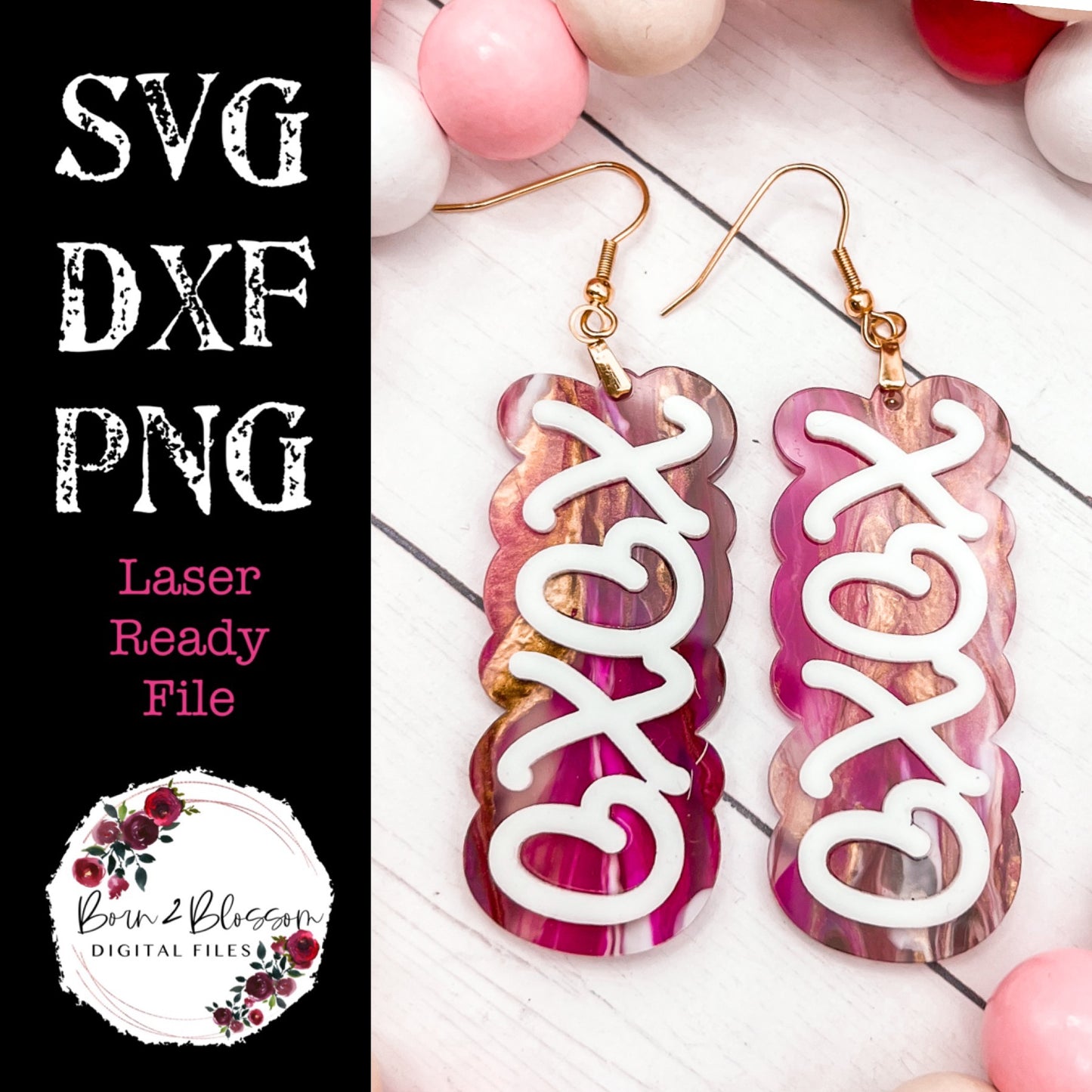 XOXO Earrings SVG Digital Download