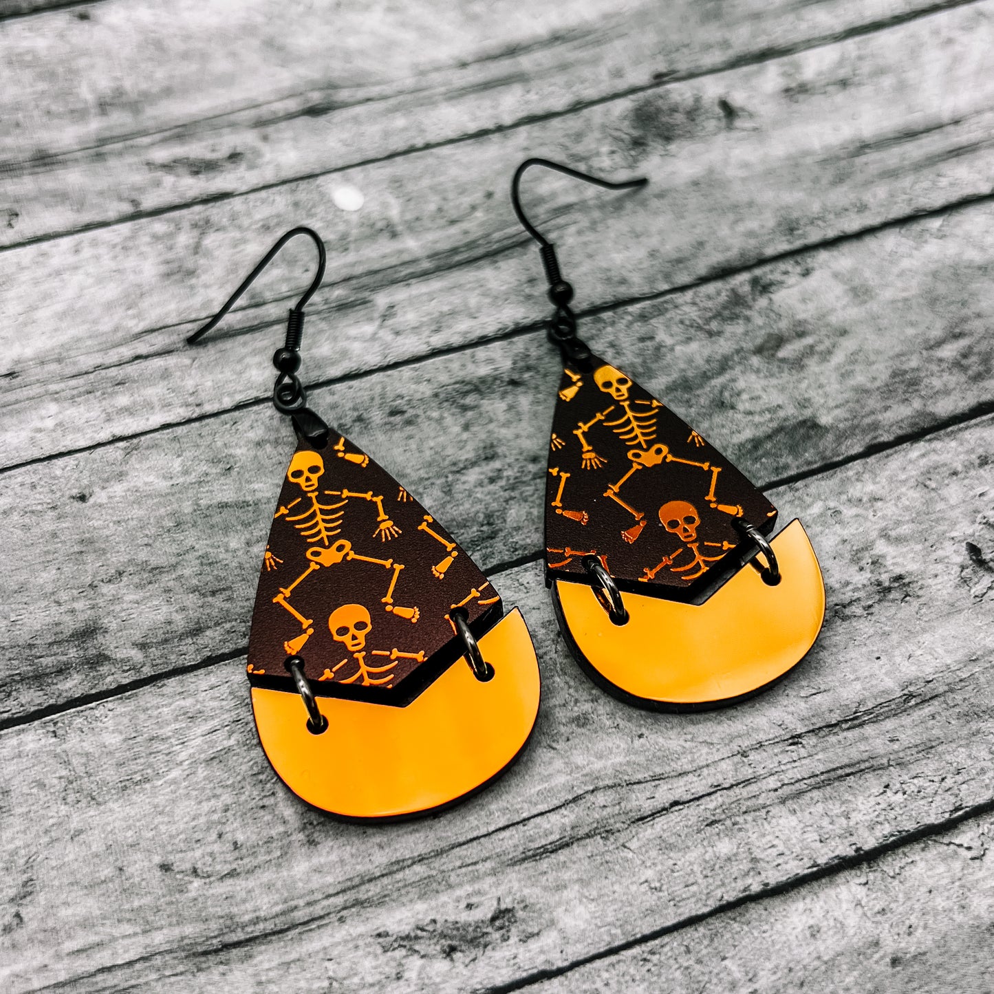 Color Shifting Skeleton Teardrop Dangles