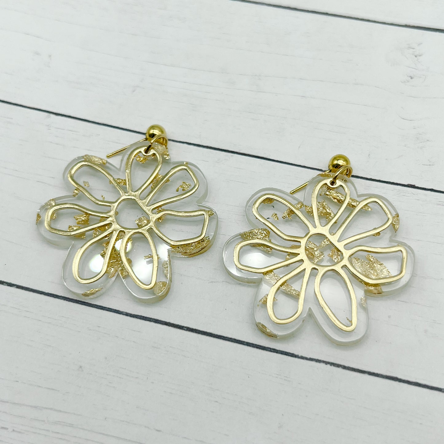 Daisy Brass Charm Dangles